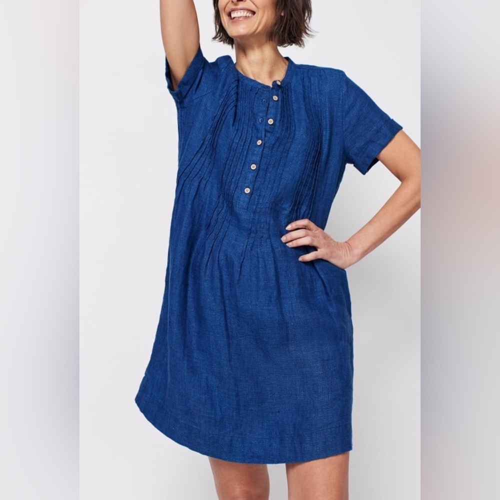 Faherty 100% Linen Gemina Dress, Size XS - Picture 3 of 12